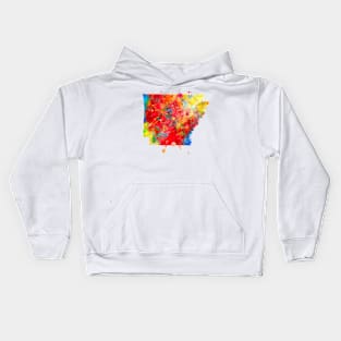 Arkansas State Watercolor Map Painting Kids Hoodie